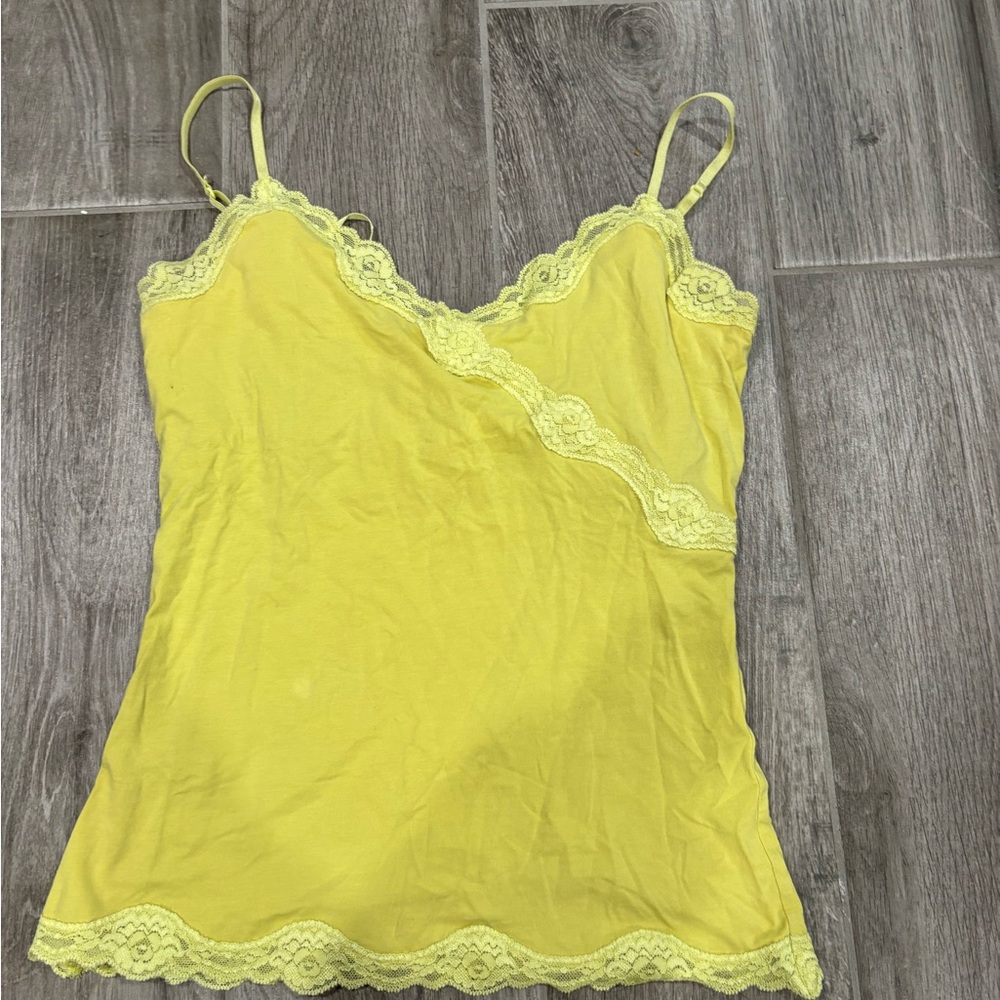 Express Yellow Asymmetrical Lace Camisole